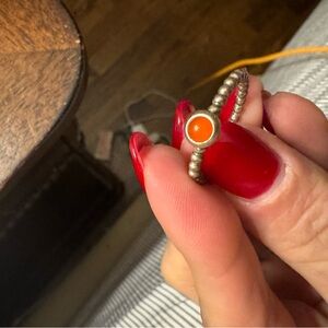 Pandora Silver Blue Pearl Flower Set Oxidised Ring 190865BRPDB Sz 50 Genuine